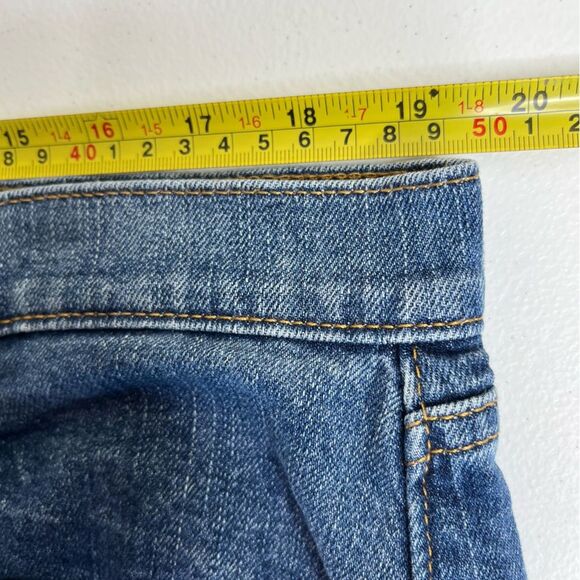 Old Navy Boyfriend Straight Cuffed Distressed Cropped Blue Denim Jeans Women 14 - Picture 9 of 12